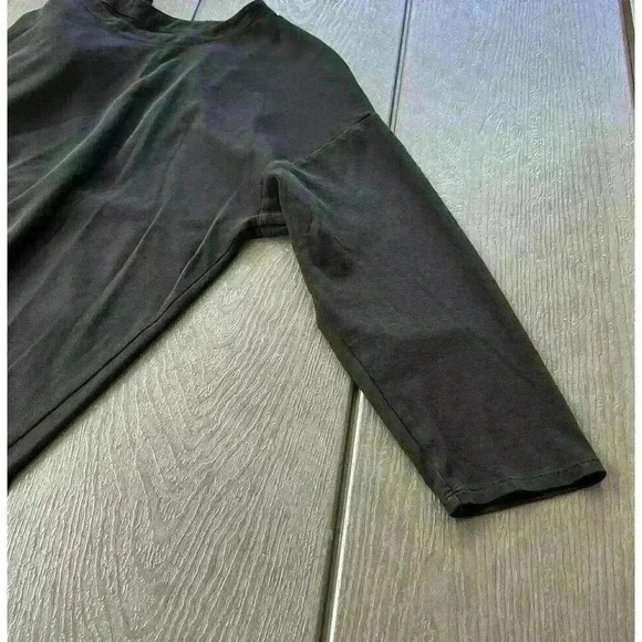 J JILL SIMPLY SUPIMA SCOOP NECK TUNIC TOP SZ 3XL BLACK 3/4 SLEEVES - Picture 3 of 8